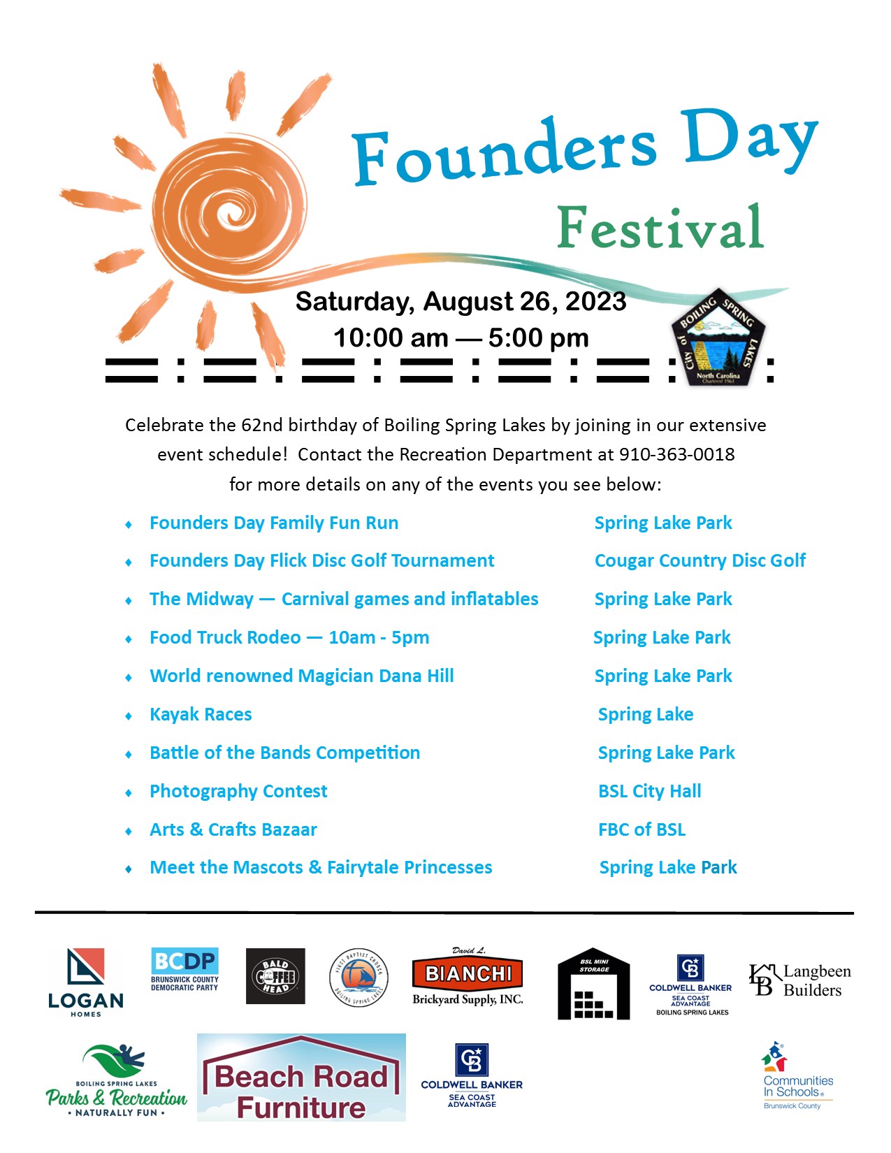 Founders Day Festival August 2023