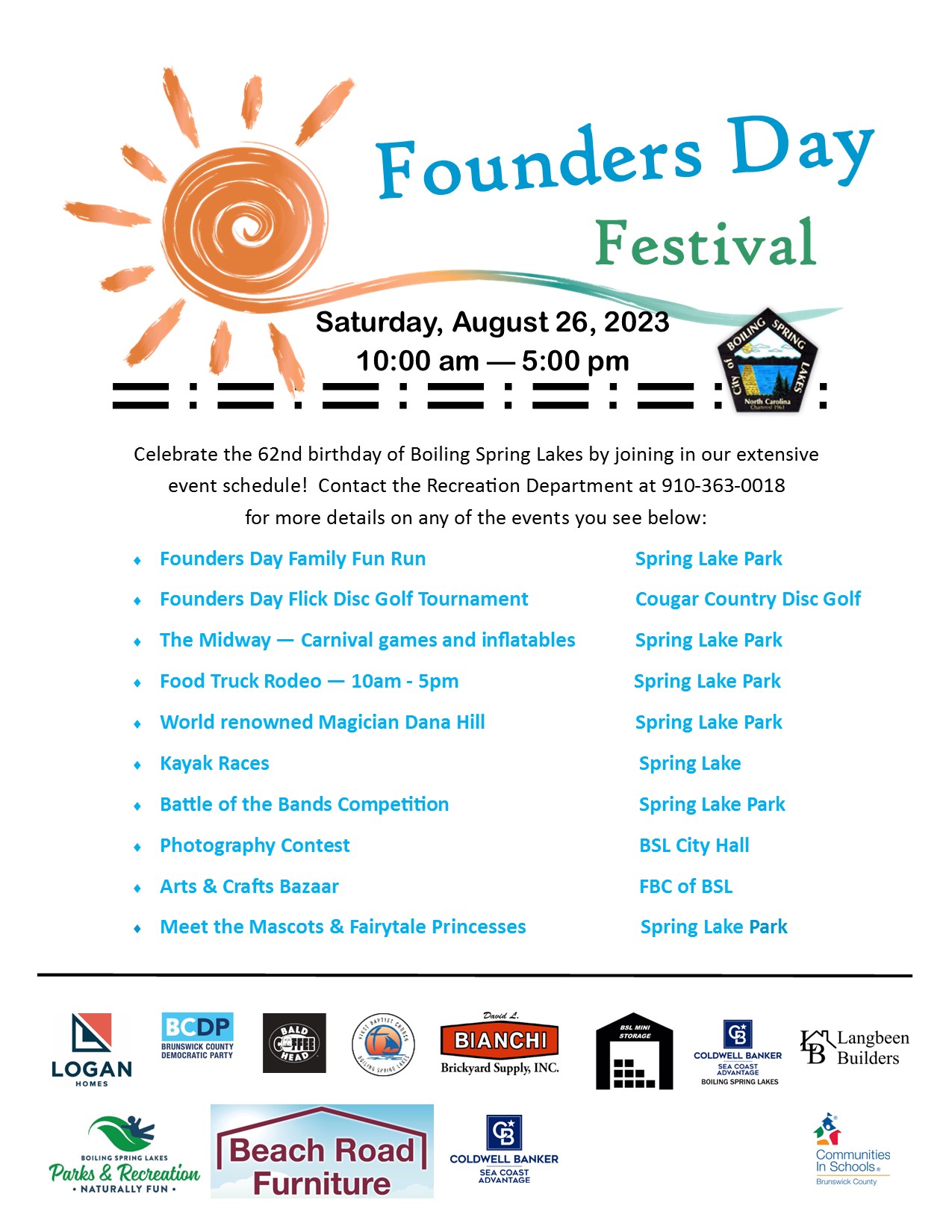Founders Day Festival Information coming soon! City of Boiling