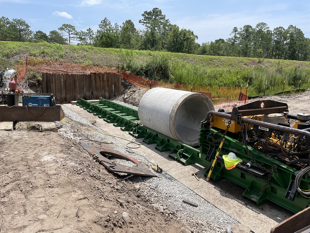 boring machine and 60" pipe